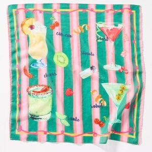 Vismaya Summer Edit Cotton Square Scarf Cocktails  Anthro